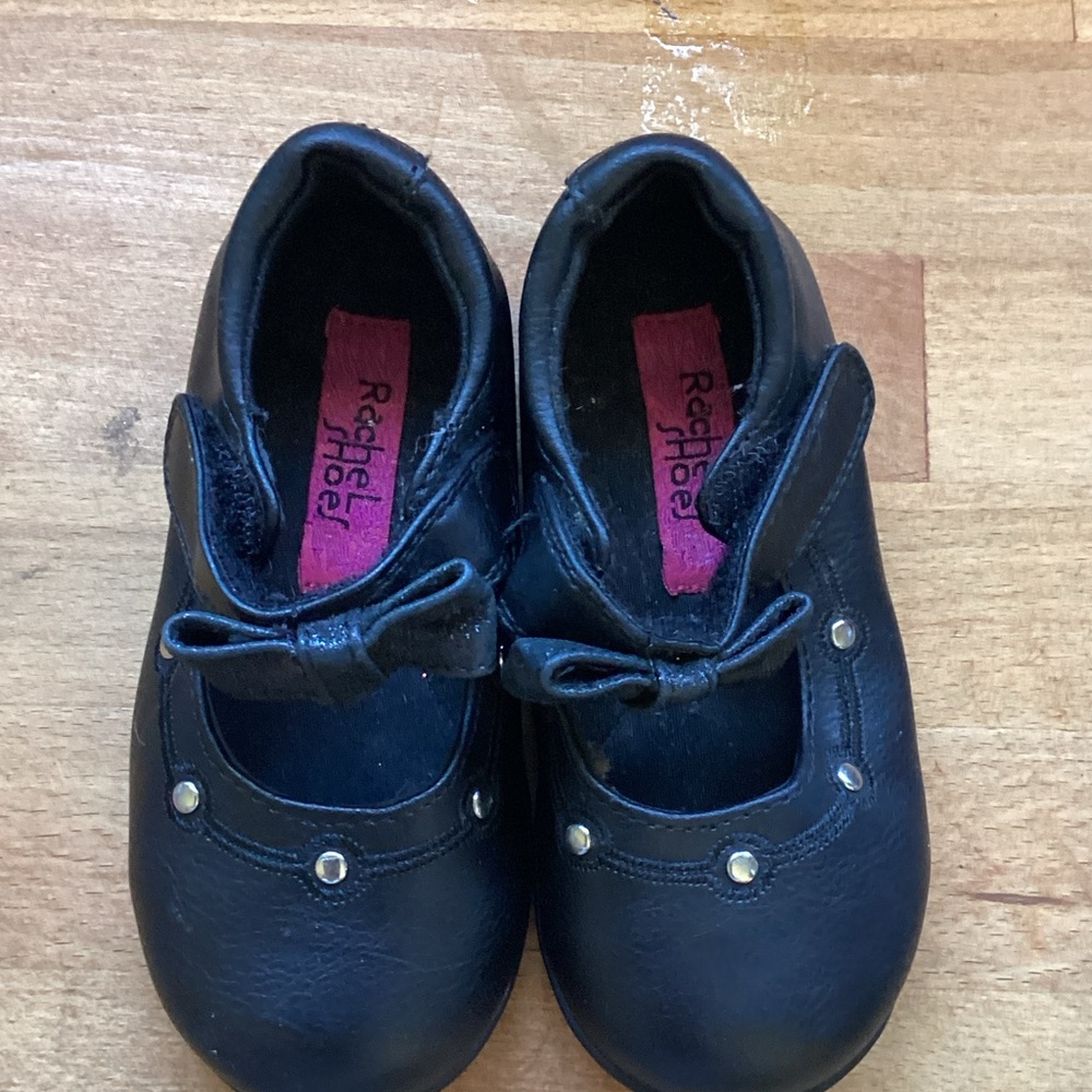 Rachel Shoes Black Dress Shoes with Bow